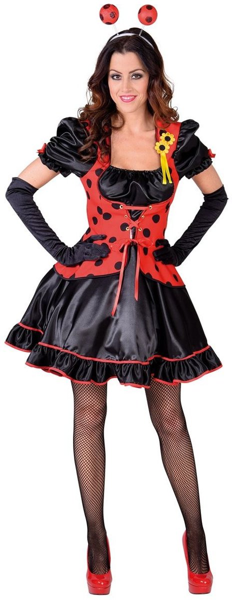 Lieveheersbeest Kostuum | Lieveheersbeestje Rood Zwarte Kever | Vrouw | XL | Carnaval kostuum | Verkleedkleding
